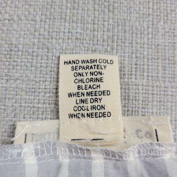 Indigo Thread Co Vest XS Blue White Striped Duster Crochet Fringe Open Front - Picture 11 of 12